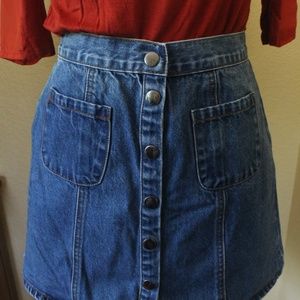 BDG Denim Button Skirt